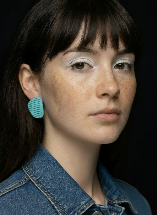 Pendientes cuadrados azules