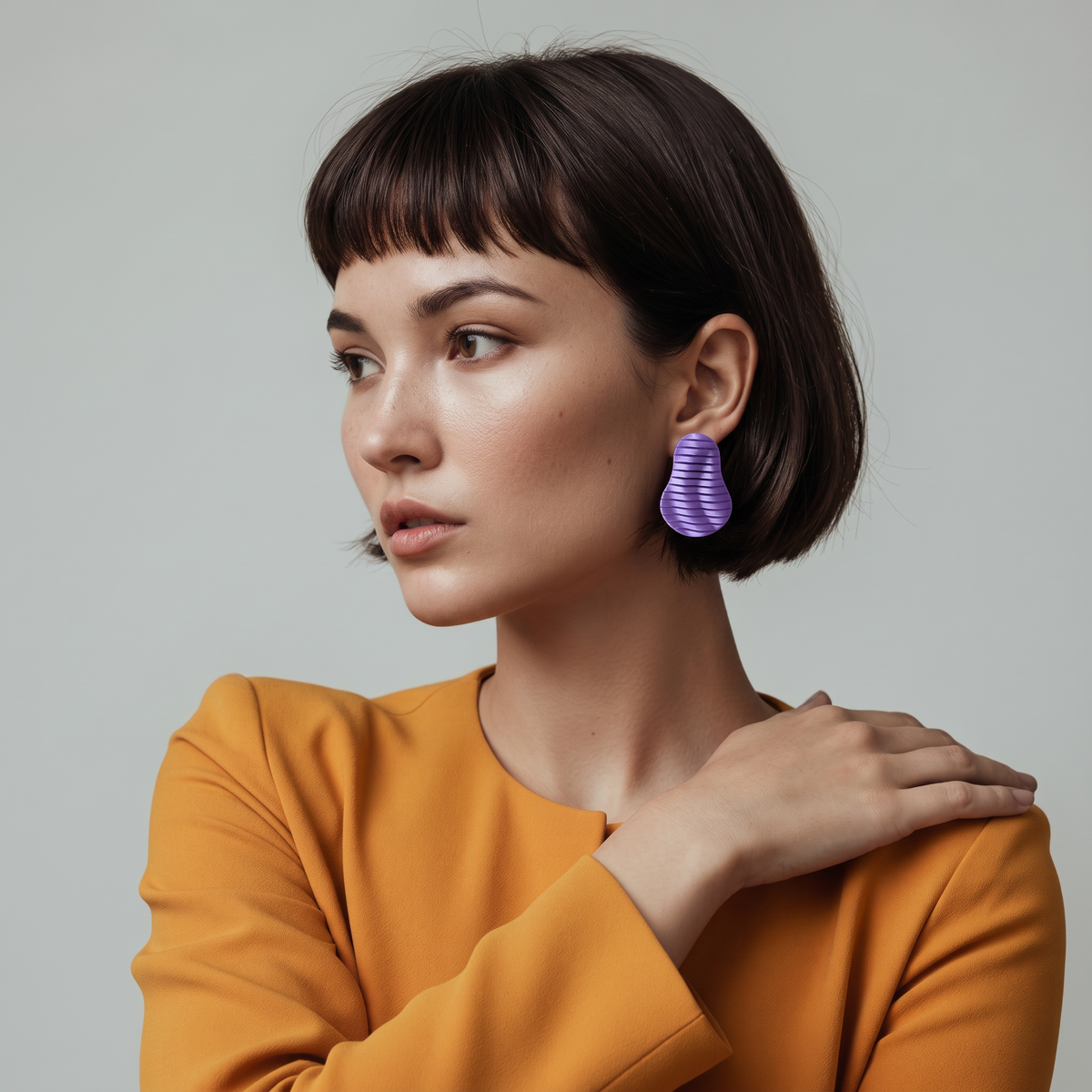 Pendientes ovales lila