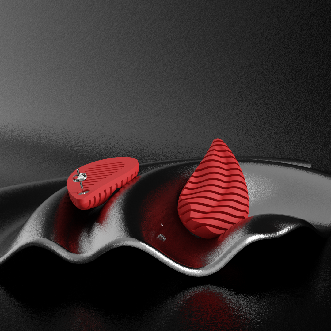 Pendientes rojos en forma de gota